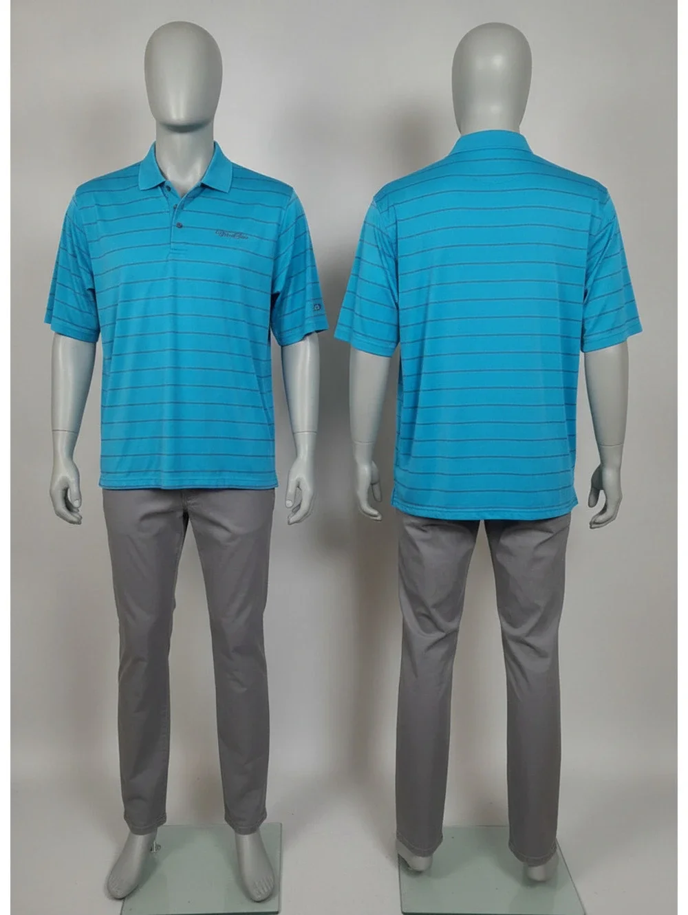 Adidas Men’s Blue Striped Polo Shirt 2XL